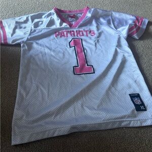 NFL Patriots teens Pink and White Jersey